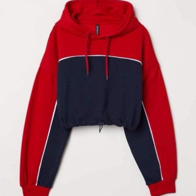 H and m shop crop top hoodie