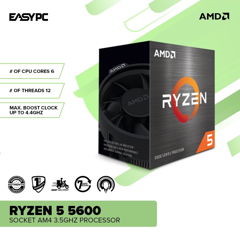 AMD Ryzen™ 5 5500 6-Core, 12-Thread Unlocked Desktop Processor  with Wraith Stealth Cooler : Electronics