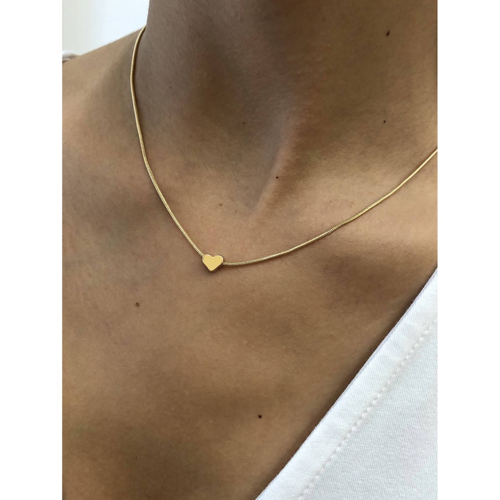 Thin hot sale heart necklace