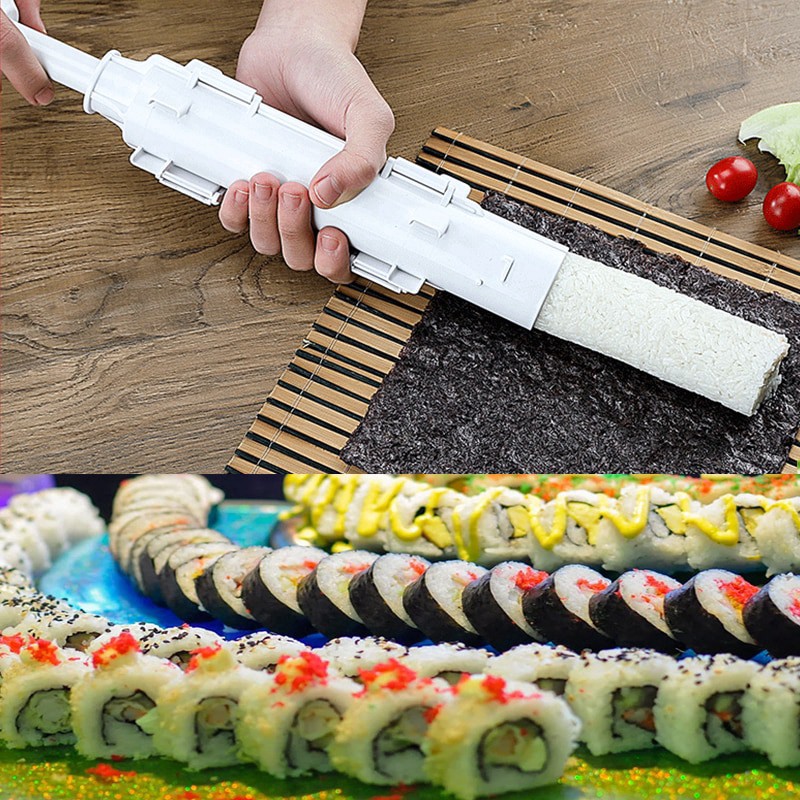 Sushi Roller Kit sushi Maker Machine Sushi Bazooka Roll tool WHITE