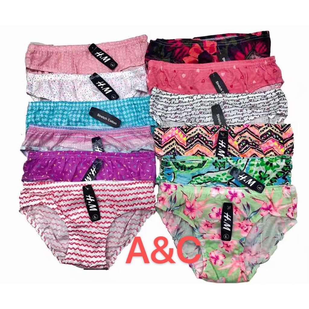 H&M PANTY WOMENS COTTON GOOD QUALITY COD #12PCS