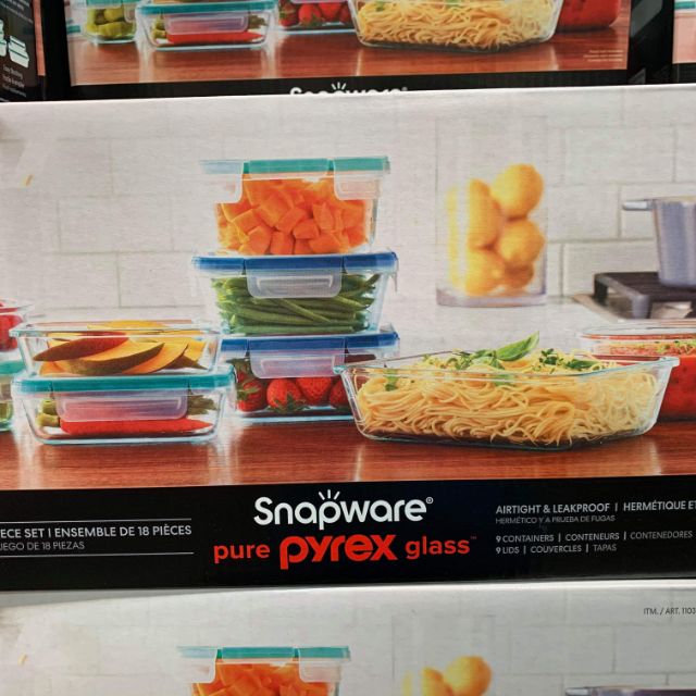 Snapware Pyrex 18 Pc Glass Food Storage Set