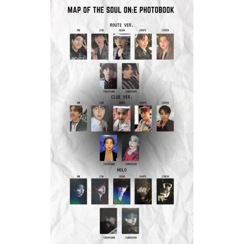 BTS MOS ON:E コンセプトフォトブック SP トレカ ジョングク RM