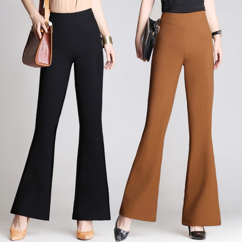 Women Drawstring Elastic Waist Wide Leg Yoga Trousers Casual Plain