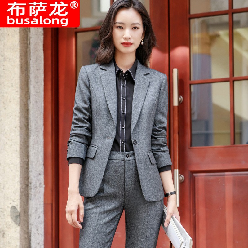 Fashion Business Interview Women Pants Suits Plus Size Work Wear Office  Ladies Long Sleeve Slim Formal Blazer and Pants Set