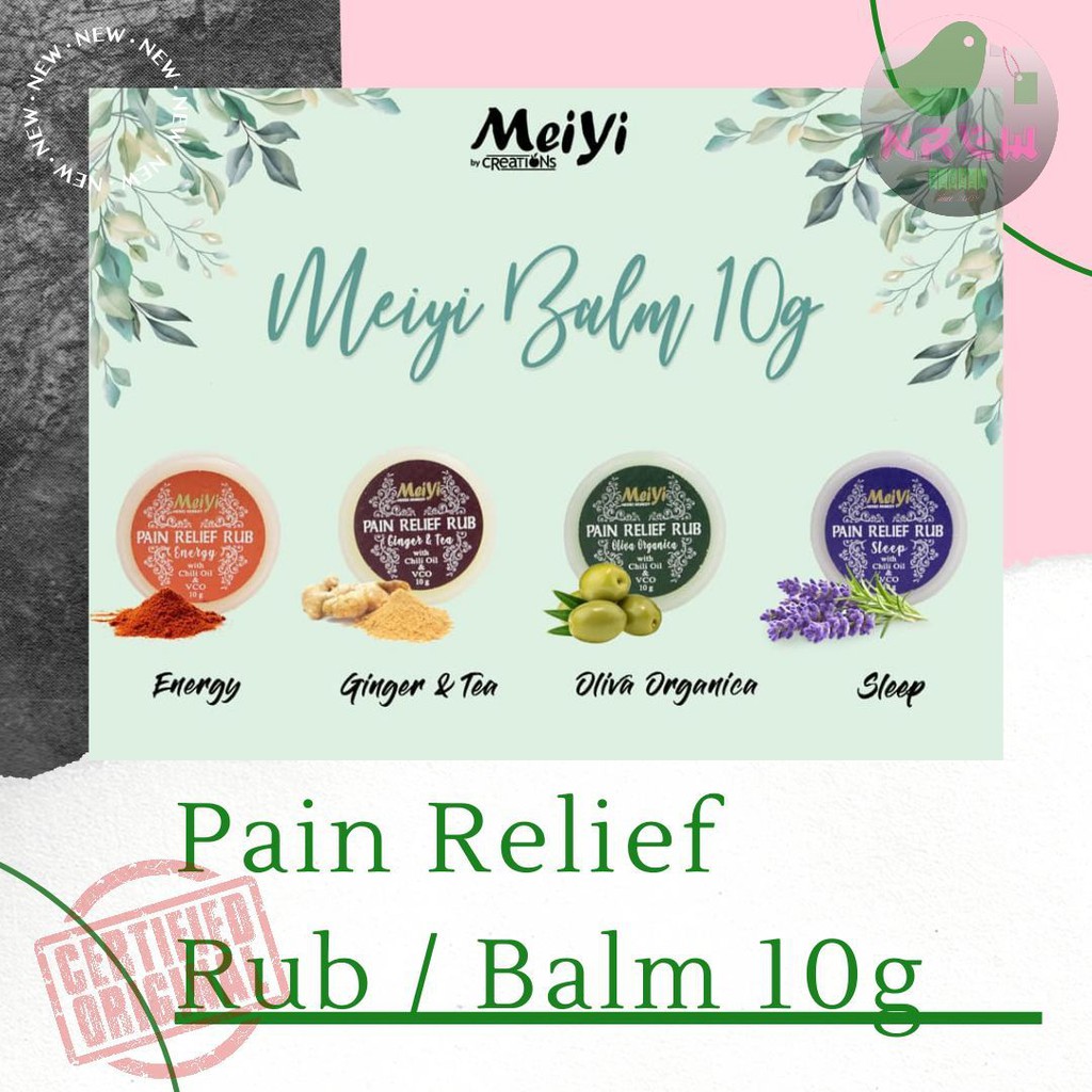 10g CREATIONS SPA ESSENTIALS PAIN RELIEF RUB BY MEIYI [ORIGINAL, OFFICIAL  RESELLER OF MEIYI]