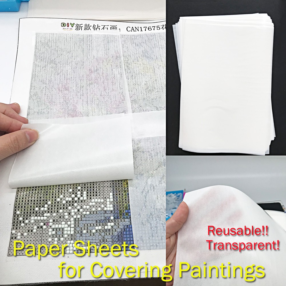 Reusable Transparent Diamond Painting Paper Sheets DIY Embroidery Tools  Accessory Easy to Cover Paintings with Seperate Sections