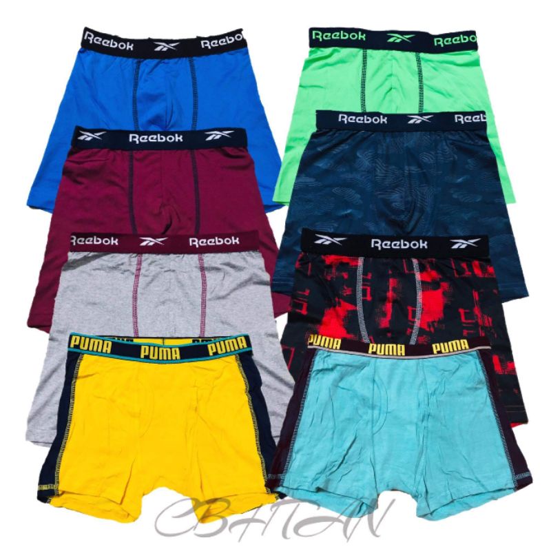 Reebok Boys' Boxer Briefs Underwear 4-Pack