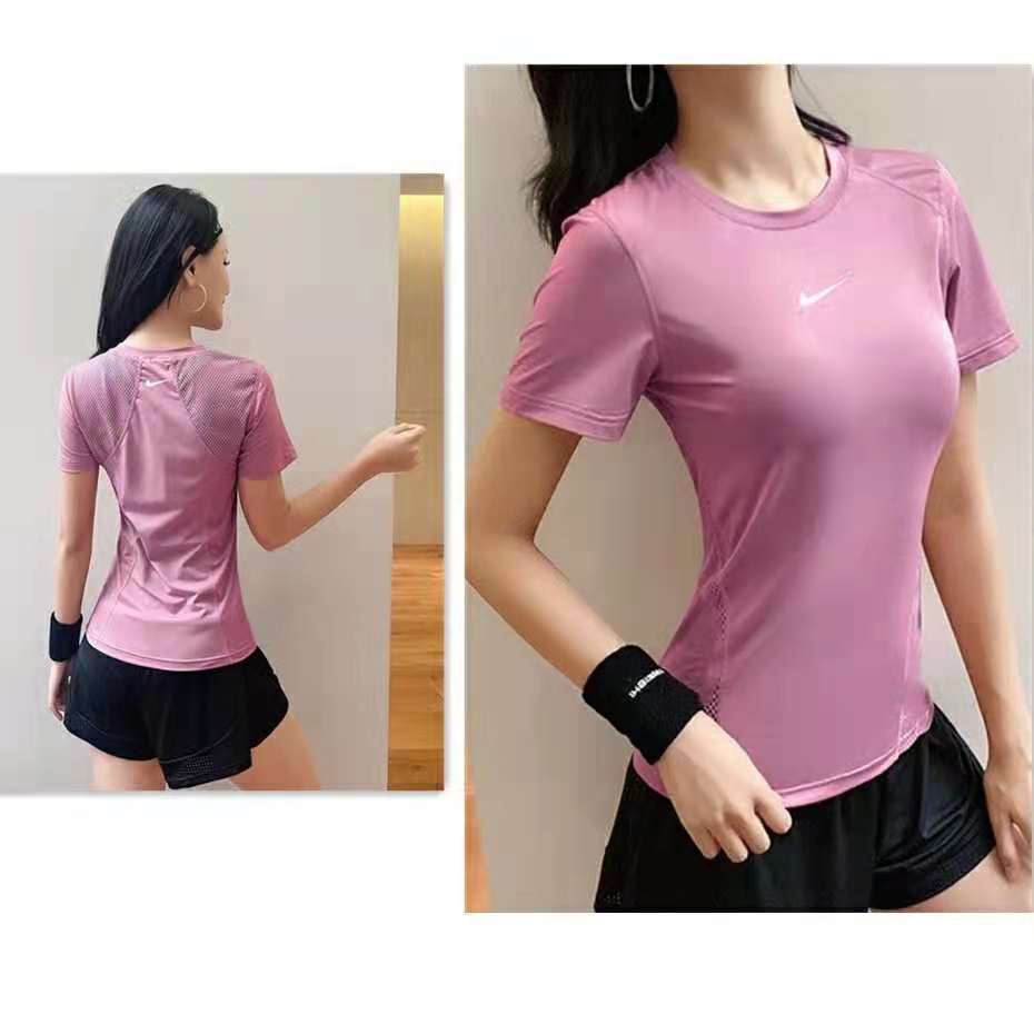 NK 808 Women's Sports Drifit T-Shirt Short Sleeve Athletic Dry Fit Shirt  Yoga Running Shirt