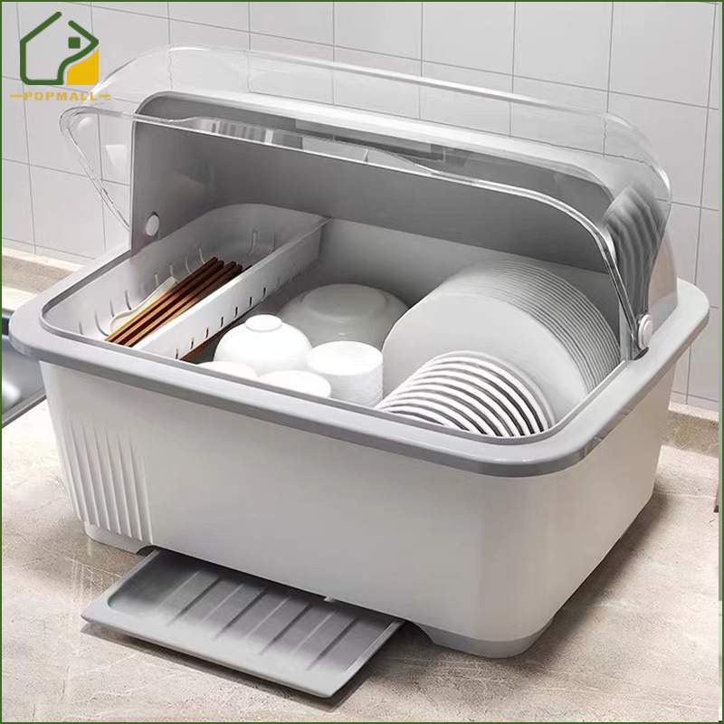 Kitchen Dish Rack with Cover Dust-proof insect-proof Dish drain