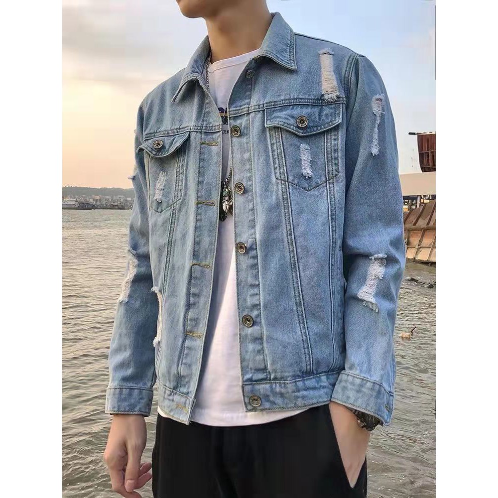 Men s Denim Jacket Size M 3XL Shopee Philippines