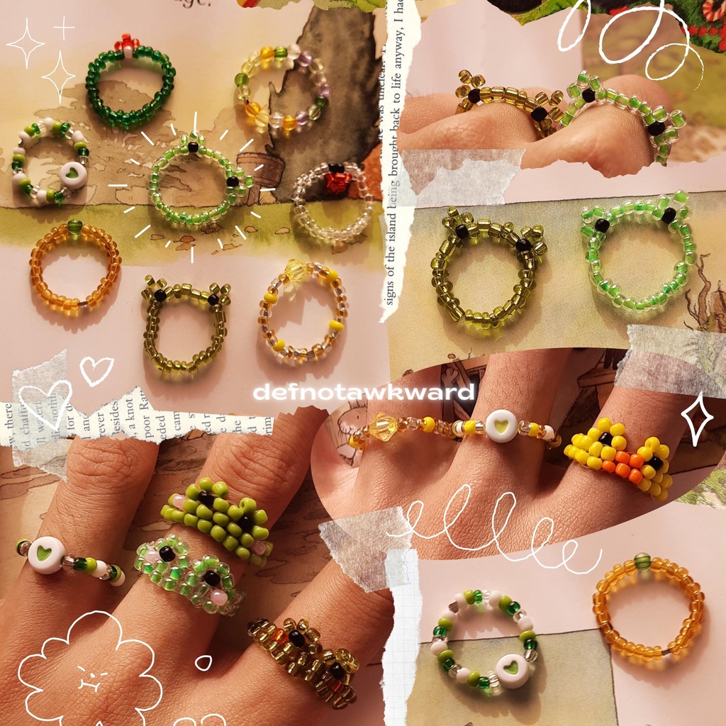 Beaded rings #rings #kawaii #coquette #beads - Depop