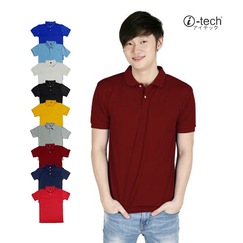 Itech Drifit Polo Shirt Unisex Maroon Shopee Philippines