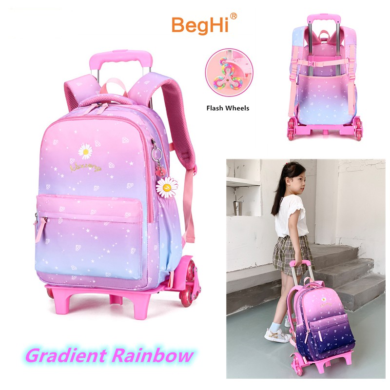 Trolley bags for school hot sale girl