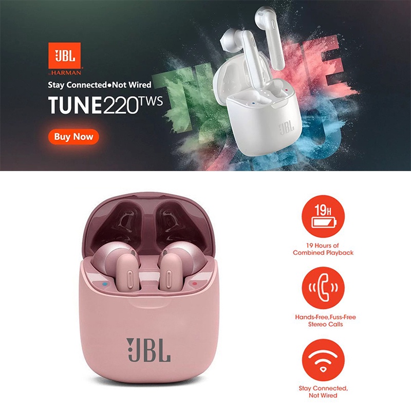 Jbl t220 2024 tws pink