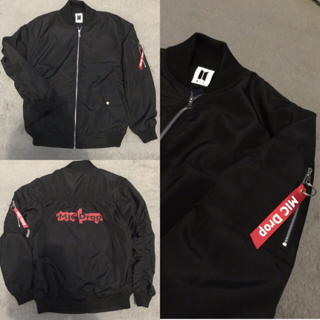 Bts MIC DROP Bomber Jacket (free Fan) | Shopee Philippines