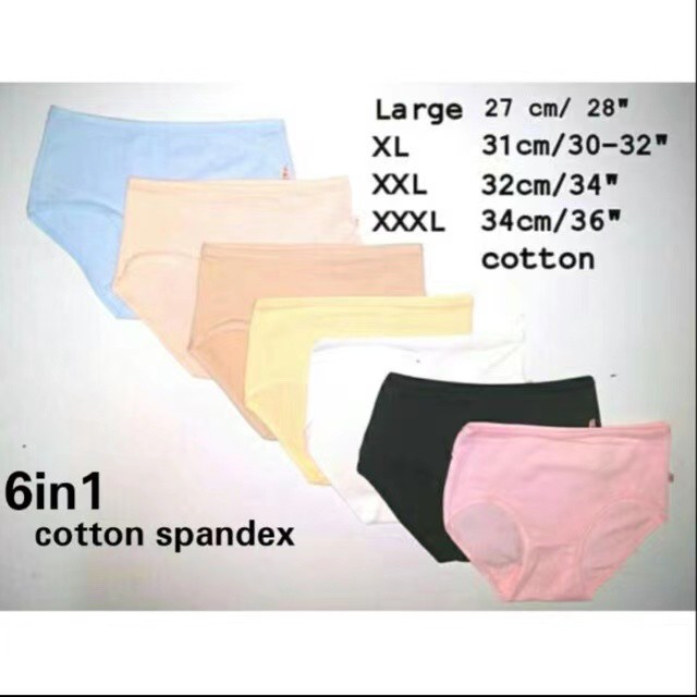 Plus Size XL XXL Cotton Spandex Panty Underwear 12pcs