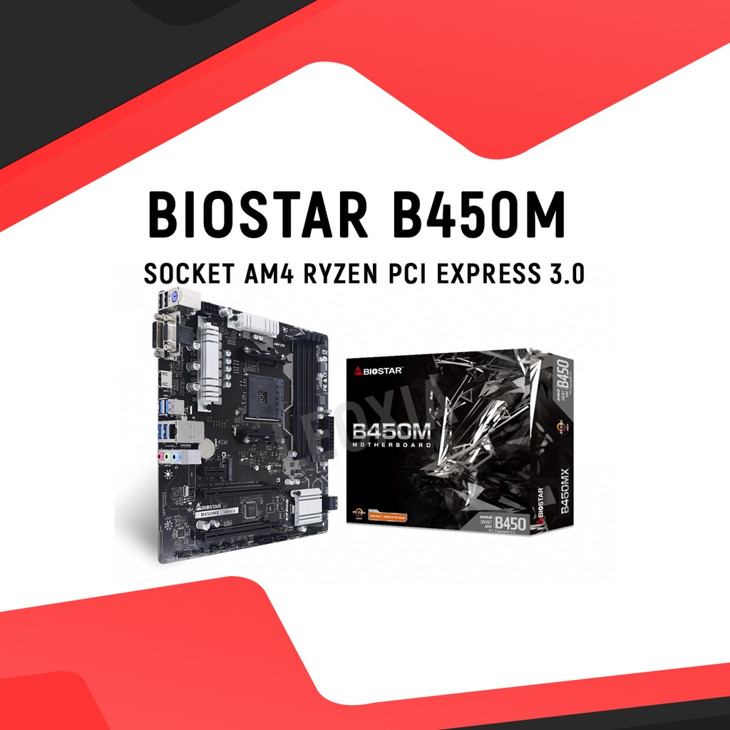 Biostar B450MX-S Motherboard Socket AM4 Ryzen PCI Express 3.0