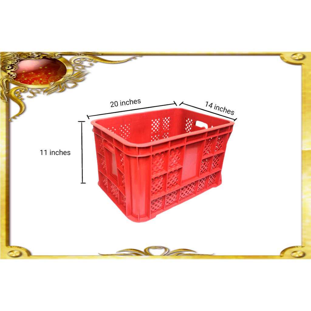 Plastic crate outlet size