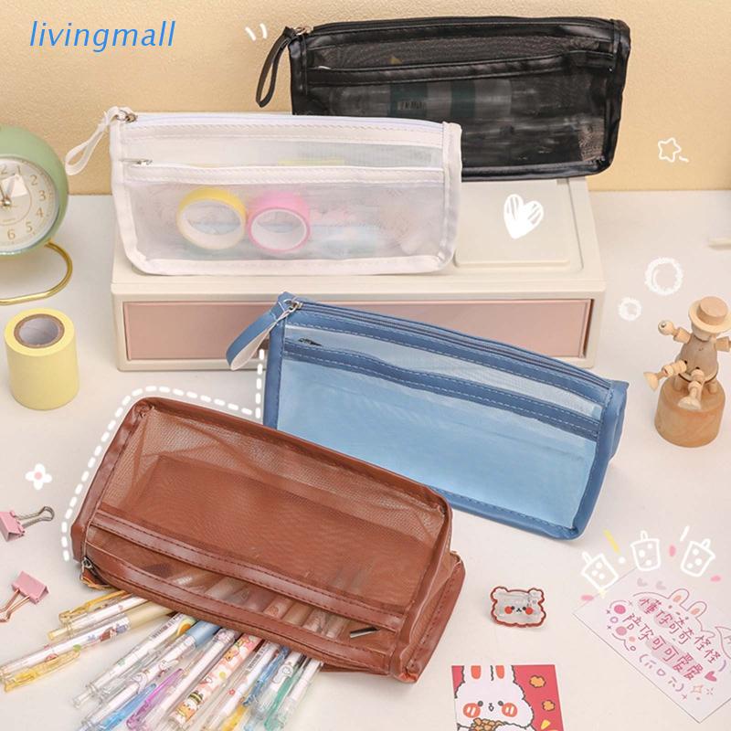 Large Capacity Pencil Case 2 Compartments Pouch Pen Bag for School Teen  Girl Boy