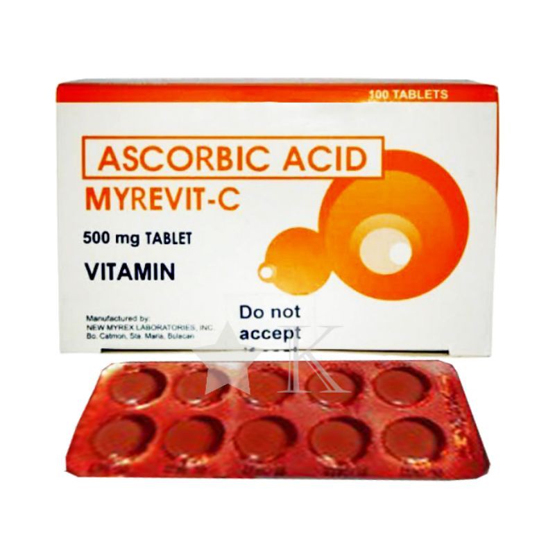 Ascorbic Acid 500mg MYREVIT C 100 Tablets Mnl Essentials