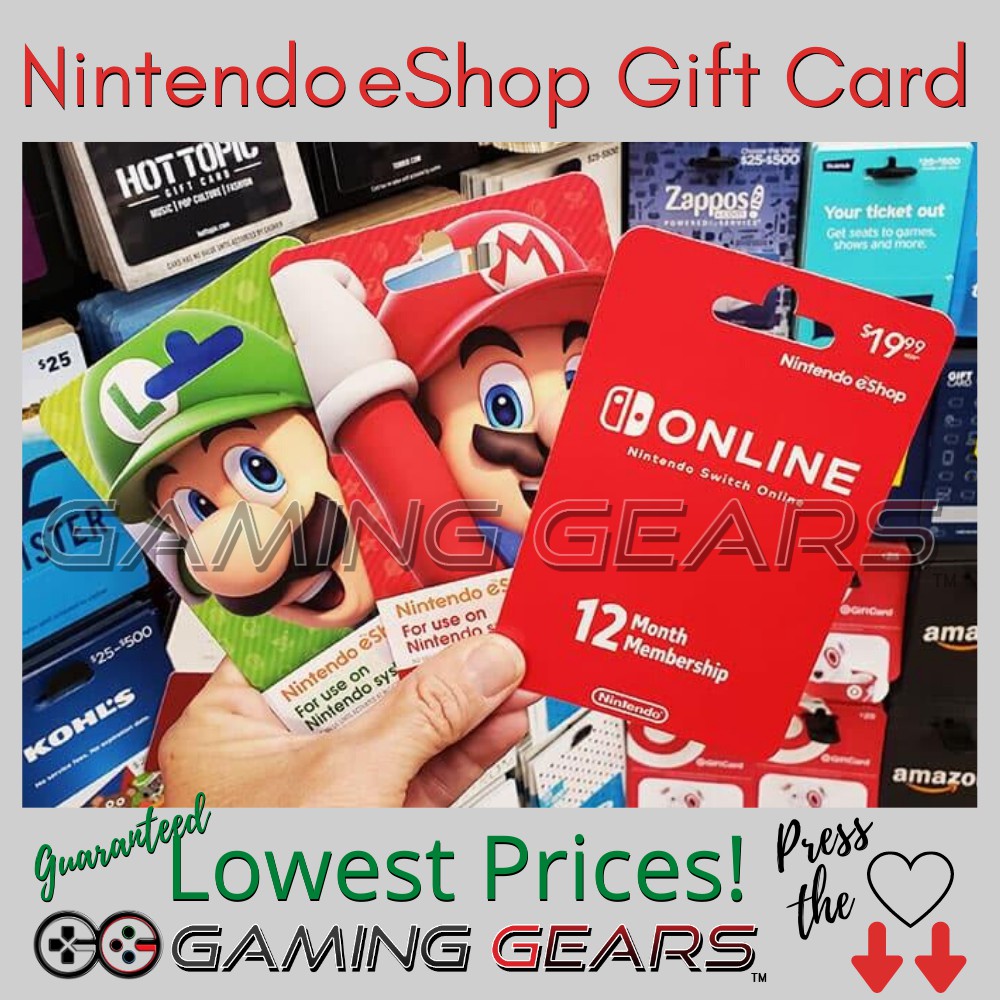 Nintendo physical best sale gift card