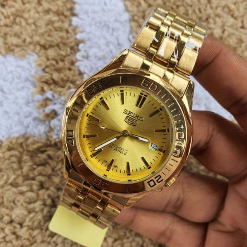 Seiko 5 gold outlet watch