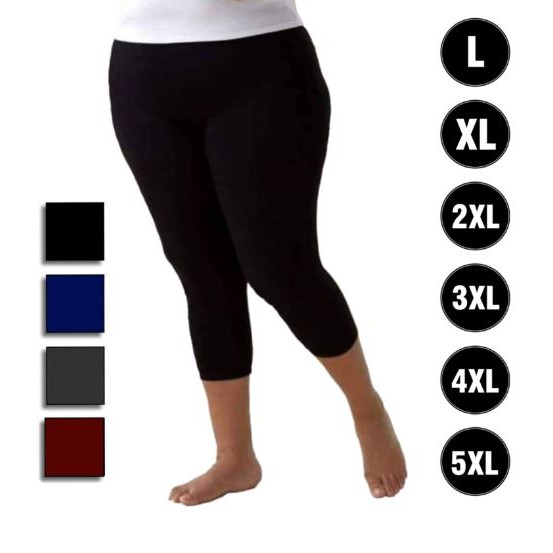 Womens Ladies Plus Size Capri Leggings (XL, White)