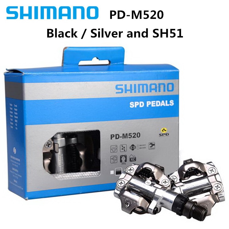 SHIMANO PD M520 lock step mountain bike self locking pedal with SH51 lock piece can add PD22 lock brand new box