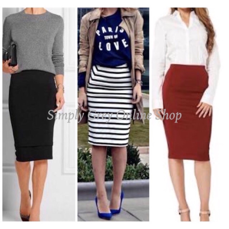 Pencil cut skirt 2025 below the knee