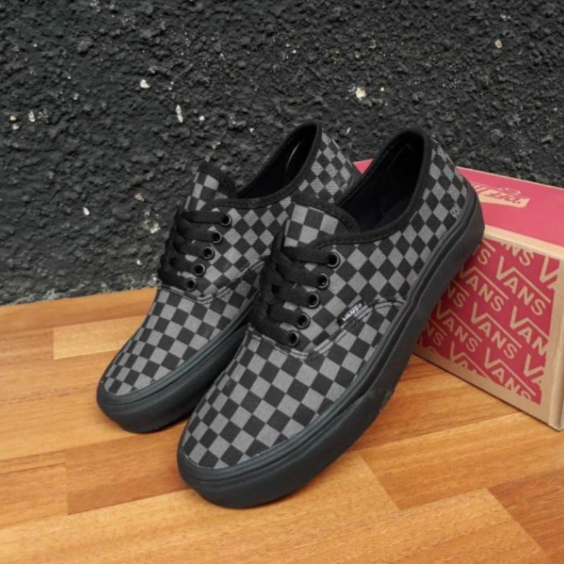 Vans grey black checkerboard sale