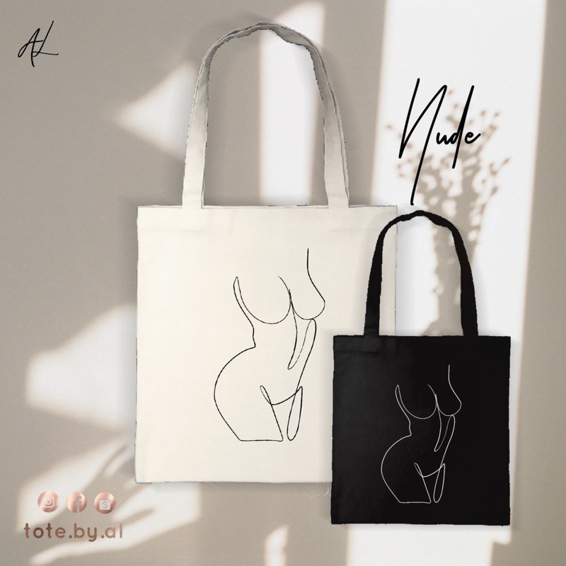 Minimalist canvas tote bag sale