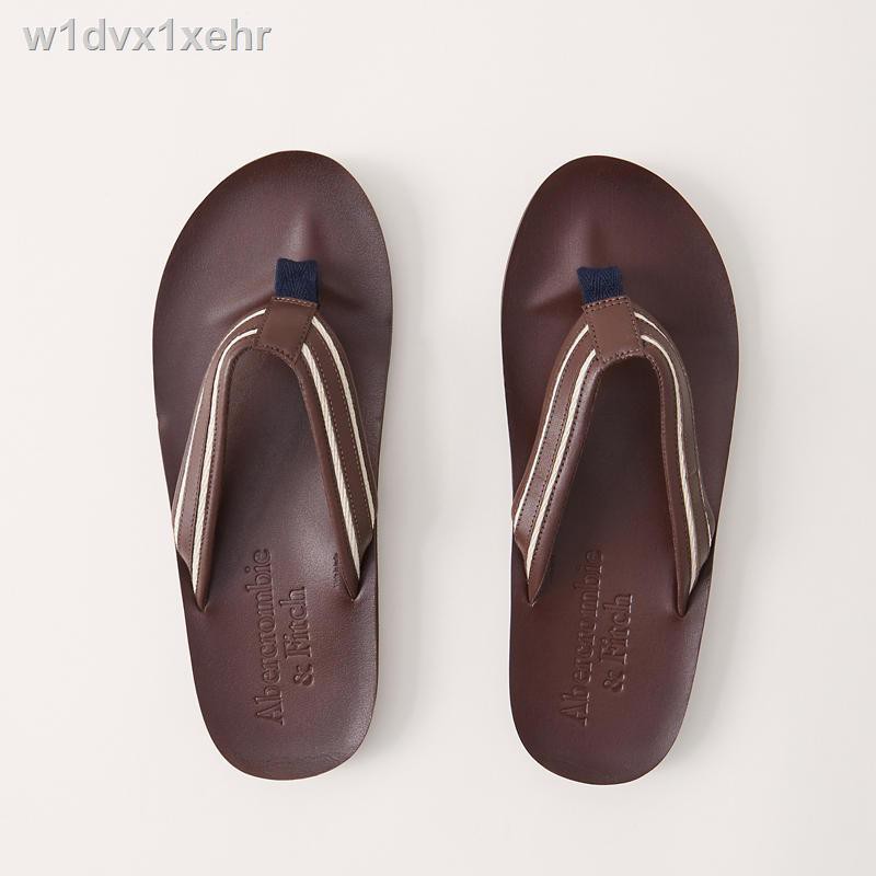 Abercrombie & Fitch Leather Flip Flops In Brown for Men