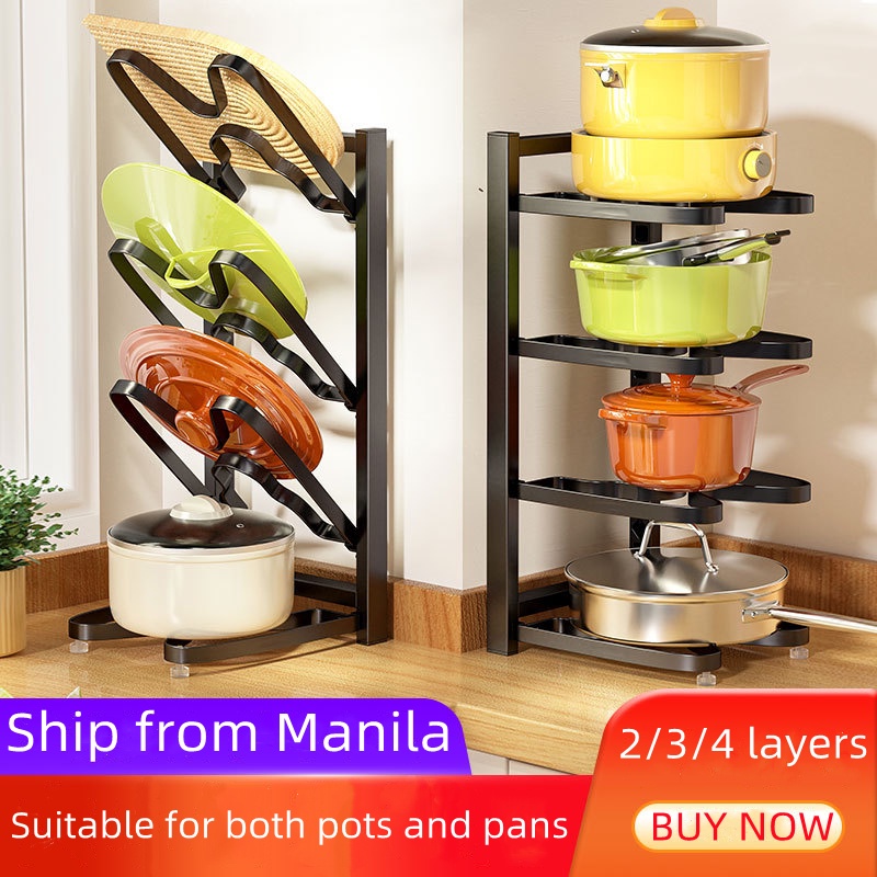 Desktop Multi-layer Punch-free Pot Lid Holder, Pot Cover Storage