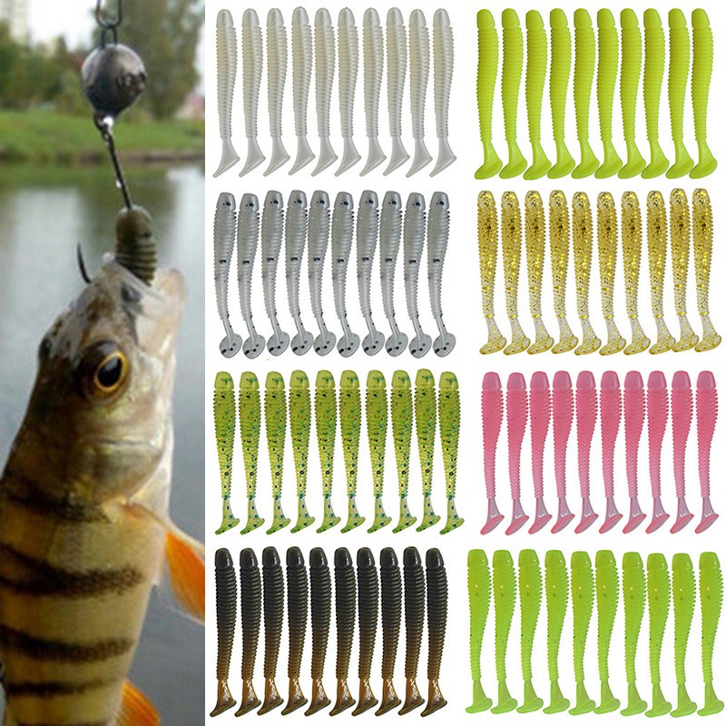 5pcs-Set Artificial Rubber Baits For Fishing, Soft Silicone Hook, 8cm,  12.5g, Pike Lure Tackle