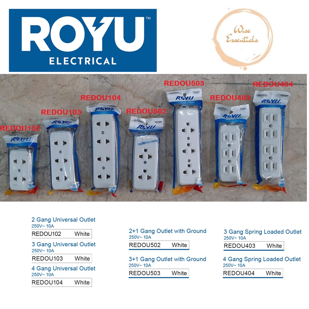 ROYU 4 Gang Surface Type Spring Loaded Outlet