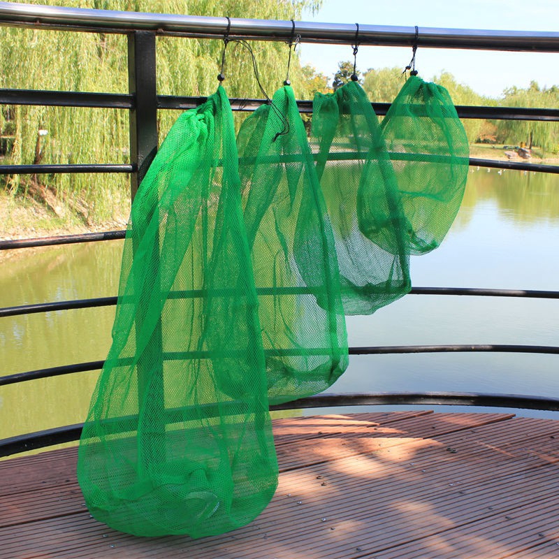  BQZJ Fish Mesh Bag Portable Nylon Fishing Net Bag