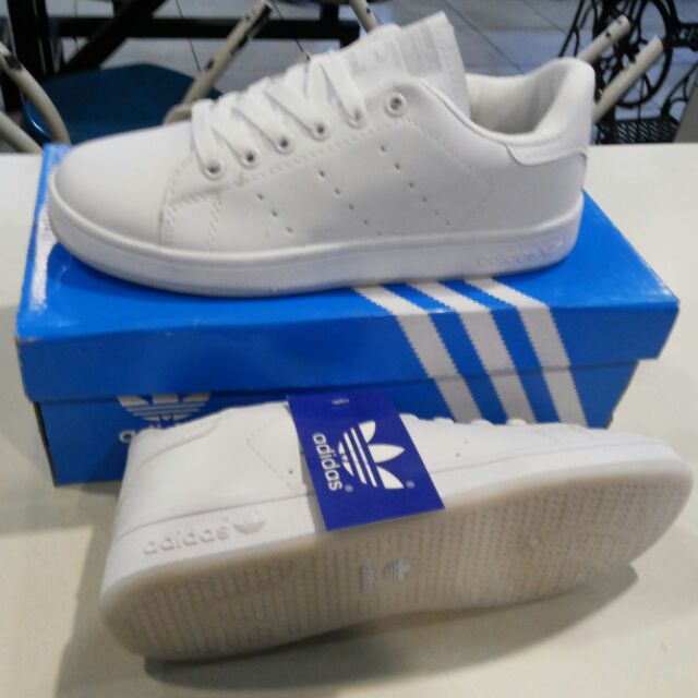 Adidas white 2024 leather shoes