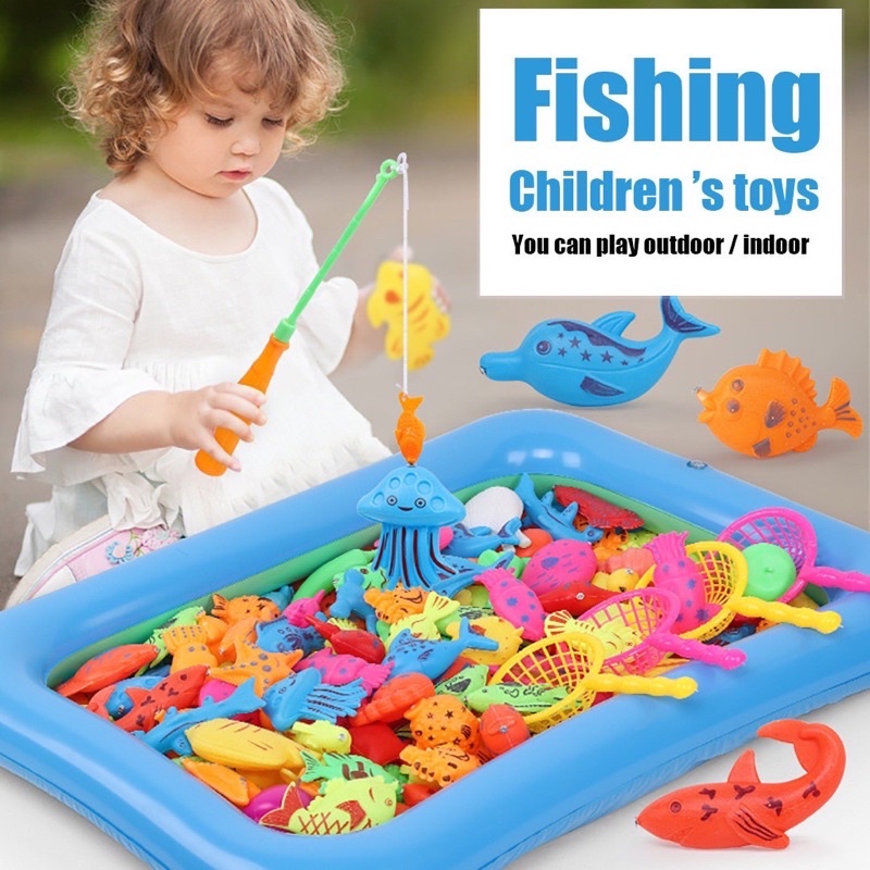 39/10PCS Children Fishing Toys Magnetic Fishing Game Rod Fish Hook