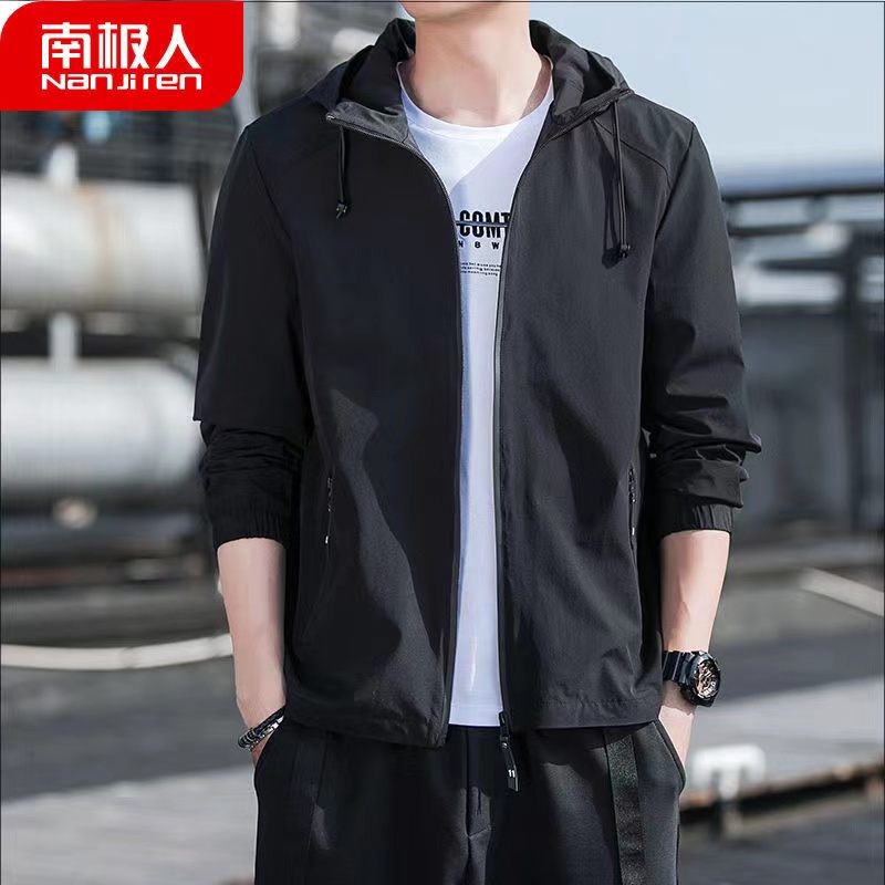 Plain black windbreaker outlet mens