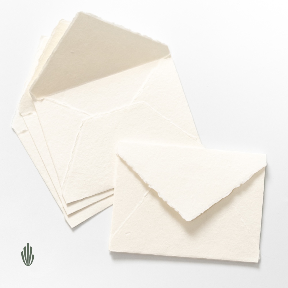 Handmade Deckle Edge Indian Cotton Paper Pack - Ivory