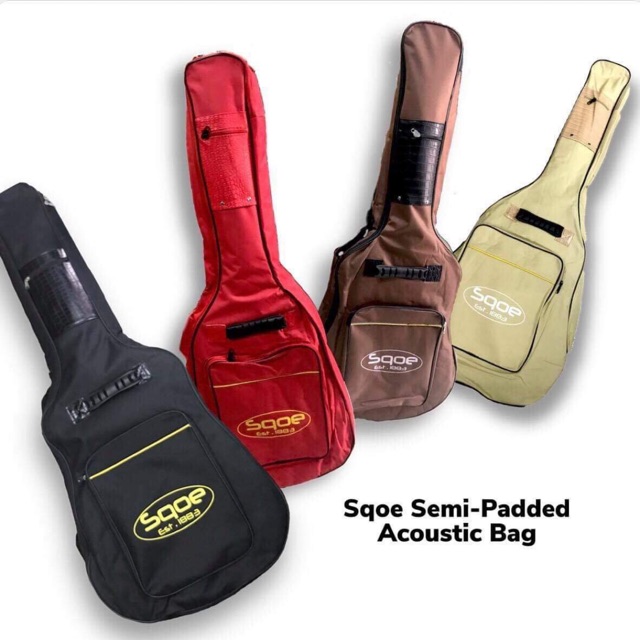 5 stars SQOE semi padded acoustic guitar bag case