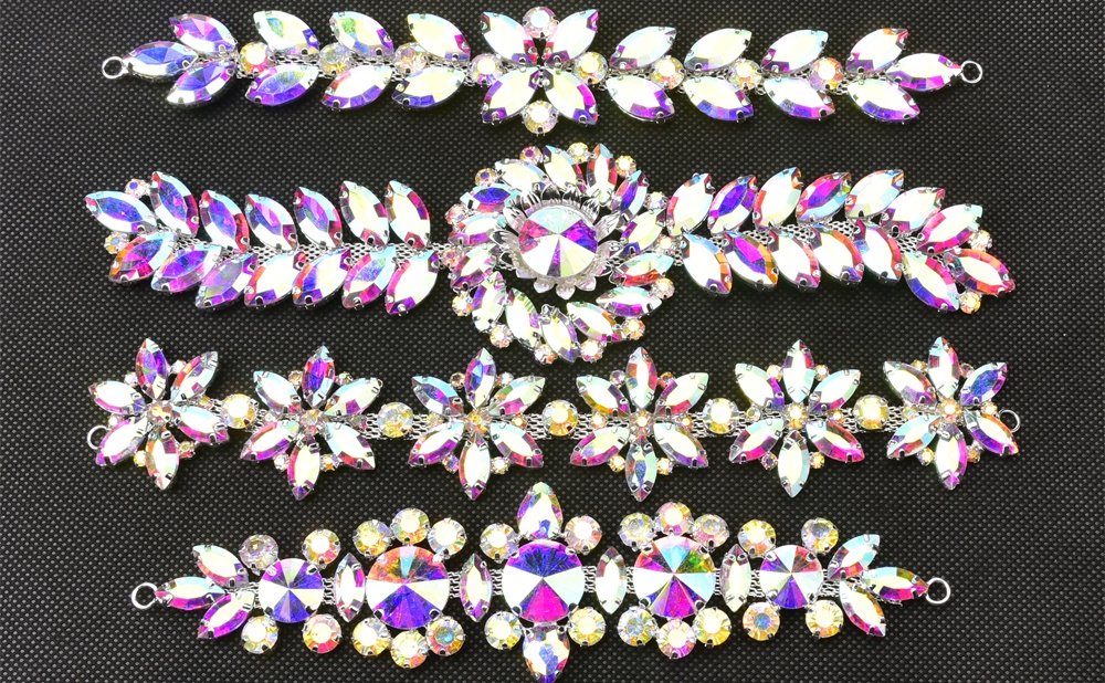 Glass Crystal Cord Rhinestone Rope Applique Colorful Tube Trim