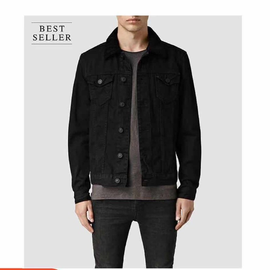 Black denim jacket sale sale