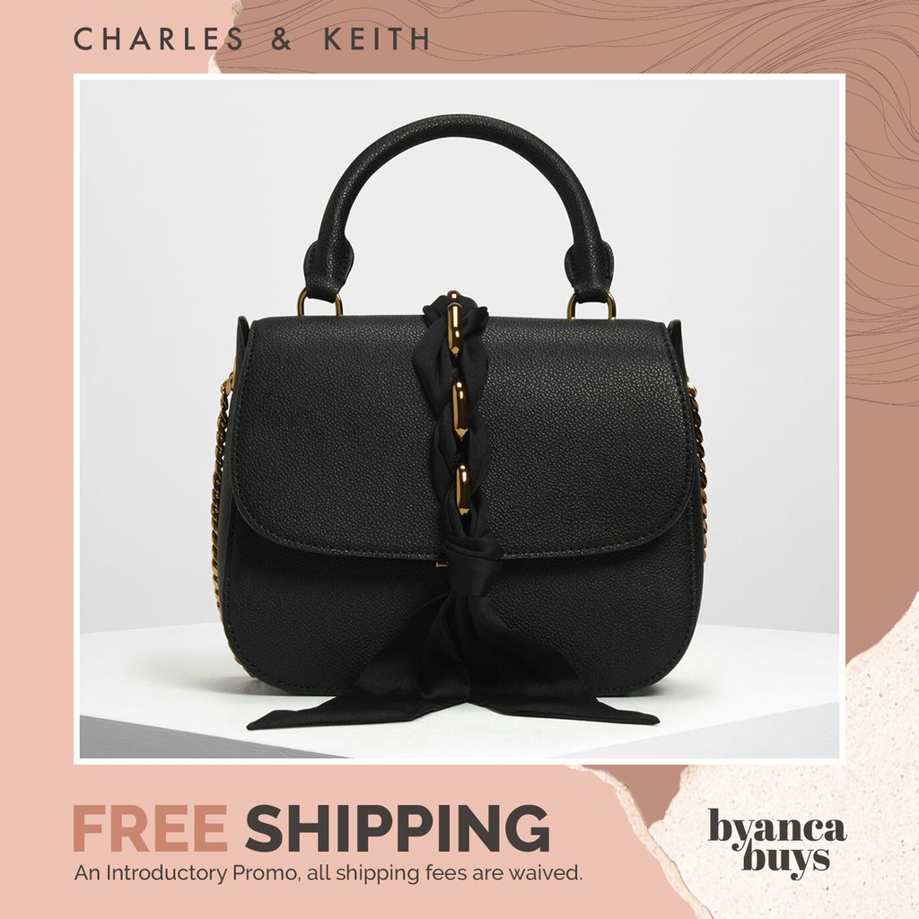 Charles and keith best sale braided front flap bag