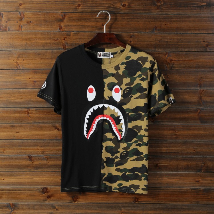 Bathing ape 2025 half camo shirt