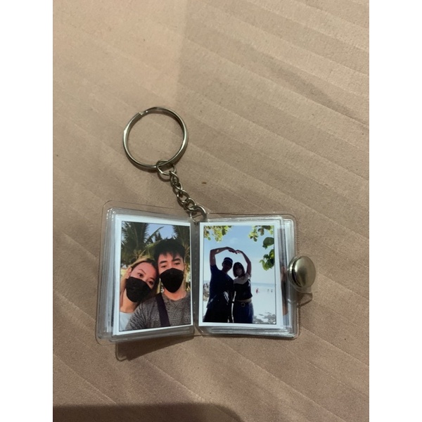  4 Pcs PVC Cover 1 inch Mini Photo Album Keychain with