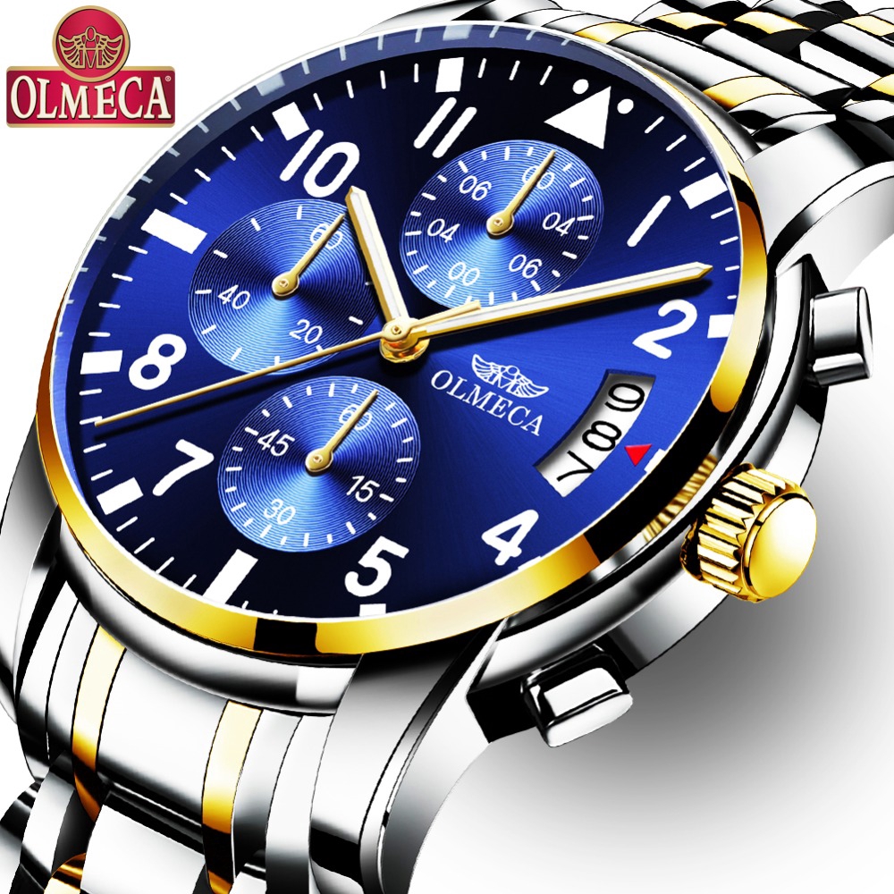 OLMECA Top Brand Watches Men s Business Watch Quartz Watch Fashion