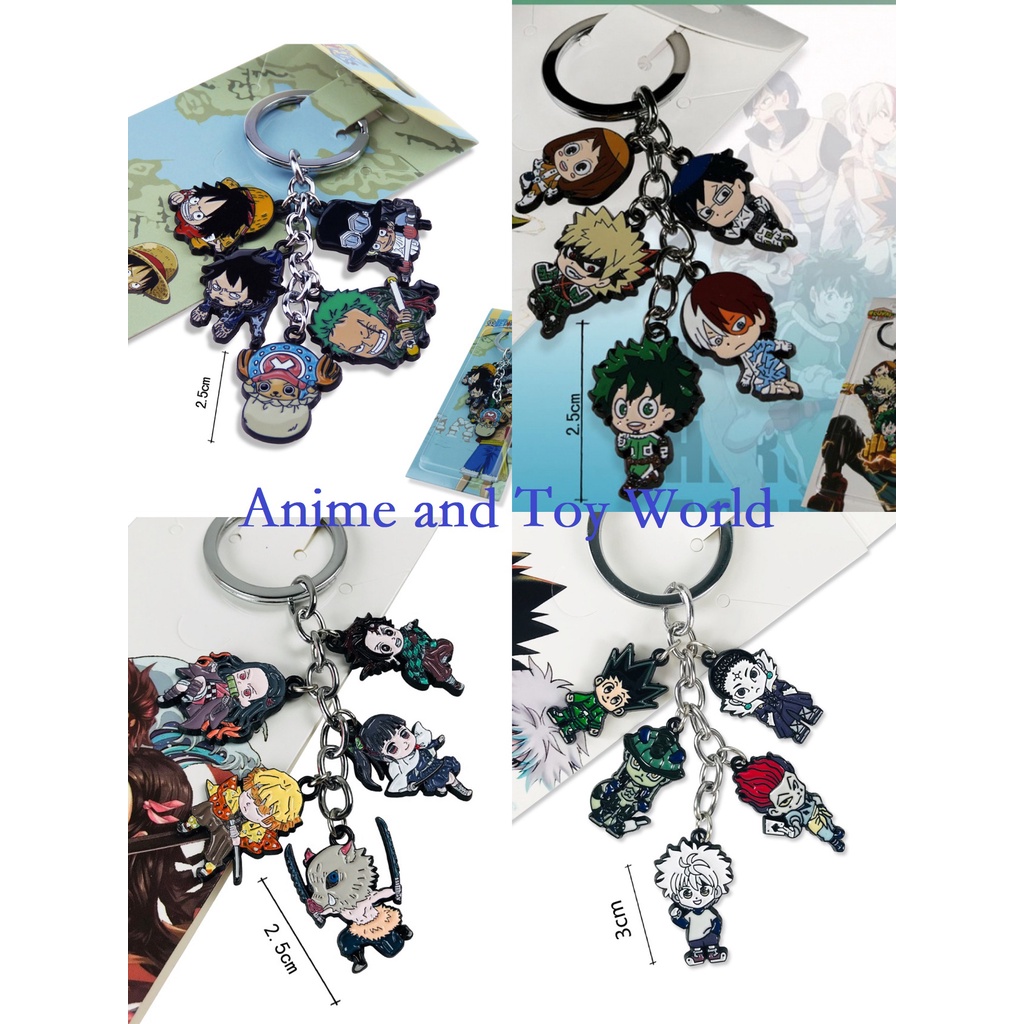 Anime Keychain 5 In 1 Key Chain Demon Slayer,My Hero Academia,Spy x  Family,One piece,Naruto,Hunter | Shopee Philippines