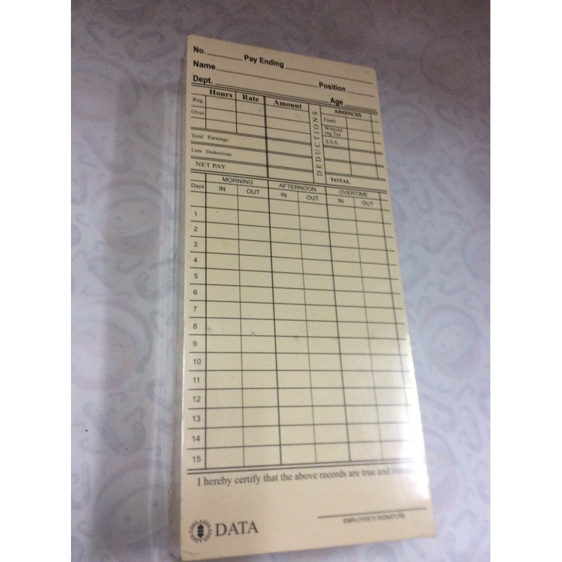 daily time record time card 100pcs new new new | Shopee Philippines